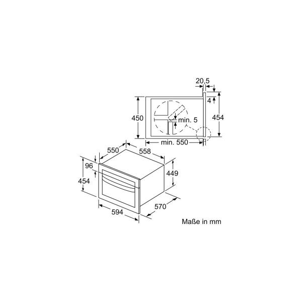 Neff C1CMG84N0 N50 Einbau Mikrowelle, 60cm breit, 900W, 44L, mit Heißluft, 5 Leistungsstufen, LCD-Display, Edelstahl