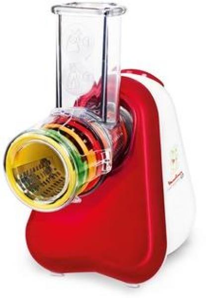 ARDEBO.de Moulinex DJ756G Fresh Express Plus Mini-Zerkleinerer, 5 Einsätze, breiter Einfüllschacht, rot/weiß