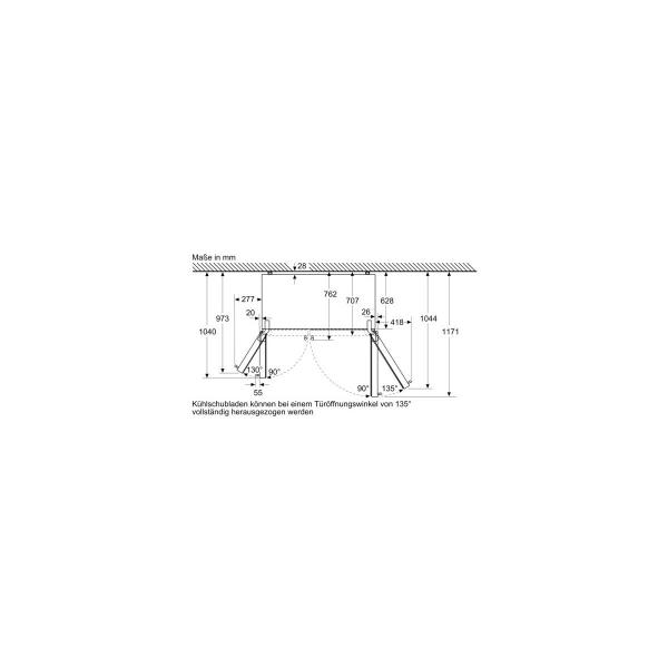 Neff KA3923IE0 N70 Amerikanische Side by Side Kombination, 90,8cm breit, 562L, NoFrost, Superkühlen, MultiAirflow, Edelstahl mit Antifingerprint