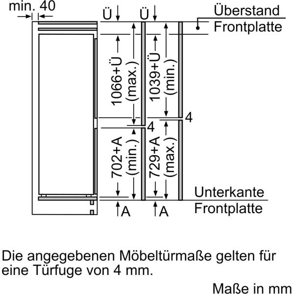 Neff KI7862FE0 N50 Einbau Kühl-Gefrierkombination, 54 cm breit, 260 L, NoFrost, Festtürtechnik, SuperFreeze, LED Beleuchtung