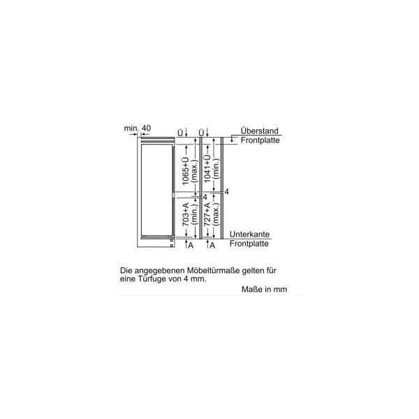 Neff KI7863DD0 Einbau Kühl-Gefrierkombination, Nischenhöhe 177 cm, Breite 56 cm, 260L, Festtürtechnik, NoFrost, LED Beleuchtung, 0 Grad Fach