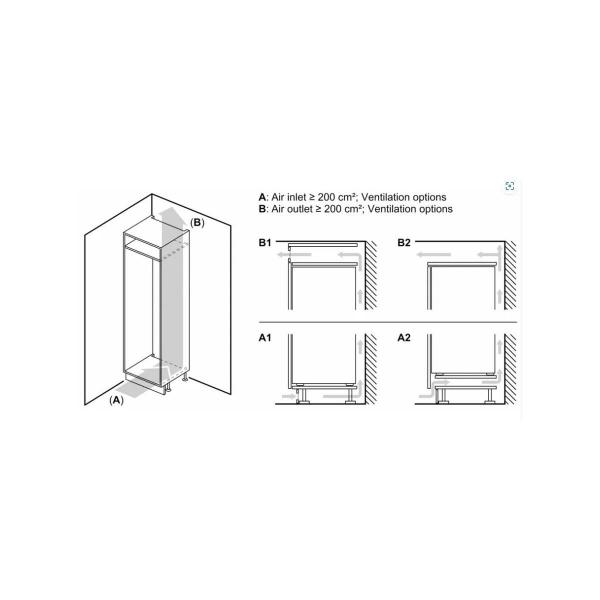 Neff KI7863DD0 Einbau Kühl-Gefrierkombination, Nischenhöhe 177 cm, Breite 56 cm, 260L, Festtürtechnik, NoFrost, LED Beleuchtung, 0 Grad Fach