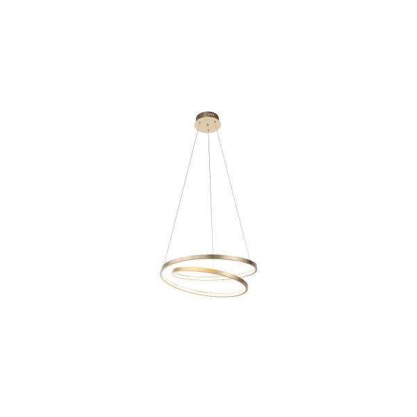 ARDEBO.de Paul Neuhaus LED-Pendelleuchte, gold, geschwungener Leuchtring, Dimmfunktion, modern, 30W, 4000lm (2472-12)