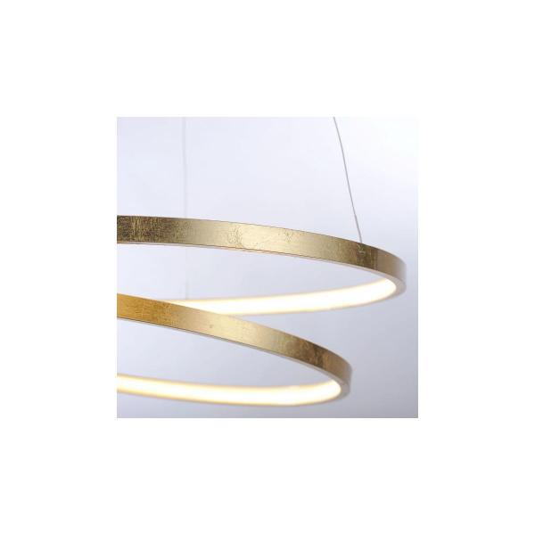 Paul Neuhaus LED-Pendelleuchte, gold, geschwungener Leuchtring, Dimmfunktion, modern, 30W, 4000lm (2472-12)
