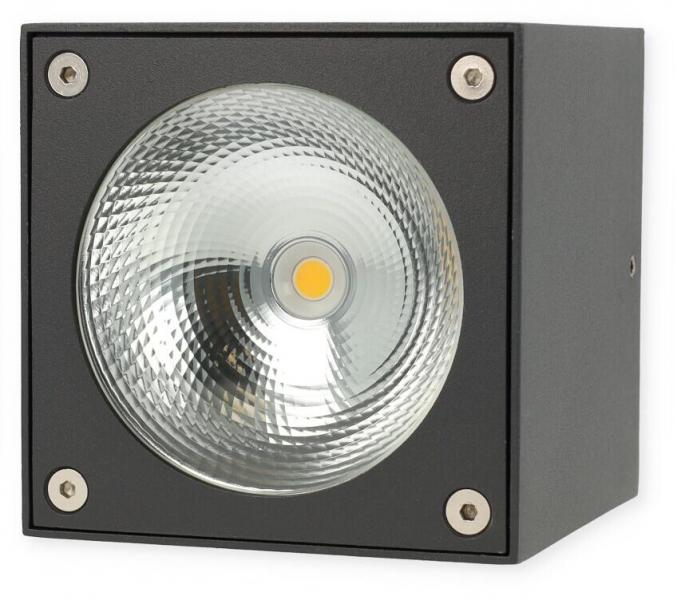 ARDEBO.de Paul Neuhaus LED-Außenaufbaustrahler, anthrazit, Cube, spritzwassergeschützt, 5W, 570lm (9674-13)