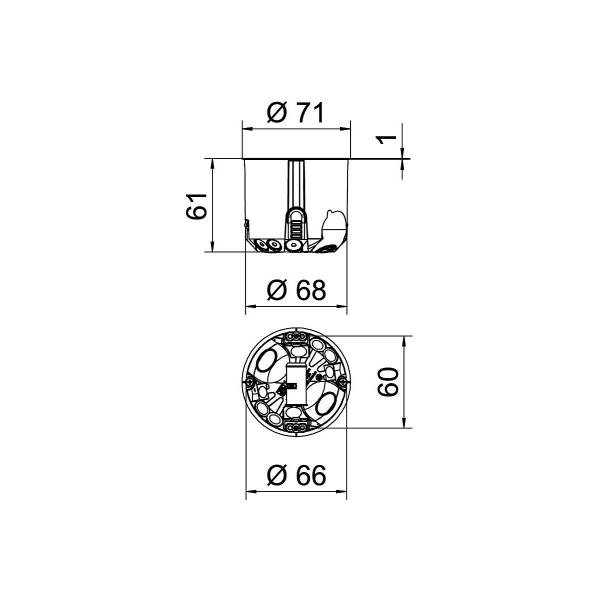 OBO Bettermann HG 61-L HW Hohlwand-Geräte-Verbindungsdose, luftdicht (2003808)