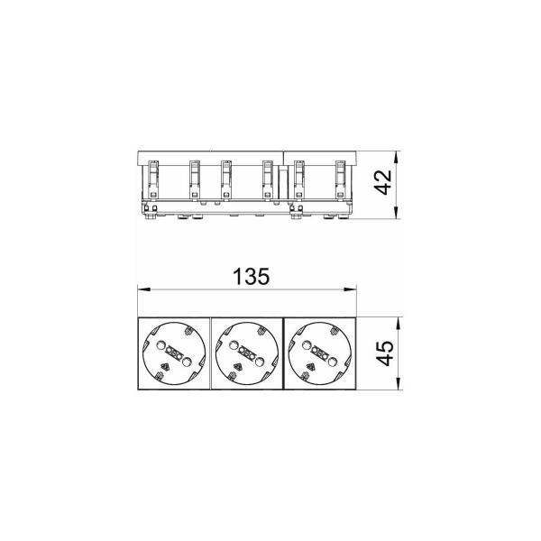 OBO Bettermann STD-D3S RW3 Steckdose 33°, 3-fach Schutzkontakt (6120123)