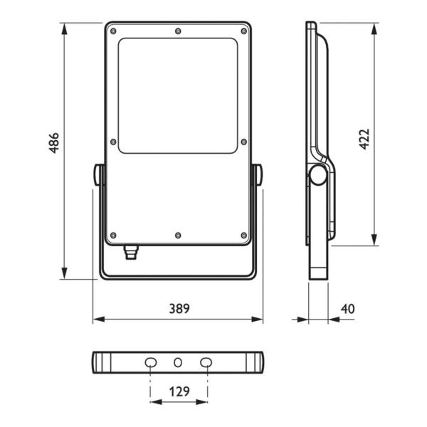 Philips LED-Strahler CoreLine Tempo Large BVP130 LED260-4S/740 PSU OFA52 ALU C1KC3, 220W, 26000lm, 4000K, grau (09639700)