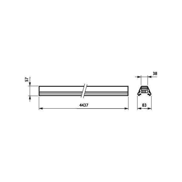 Philips Maxos TL5 Standardtragschiene 4MX656, weiß (58366999)