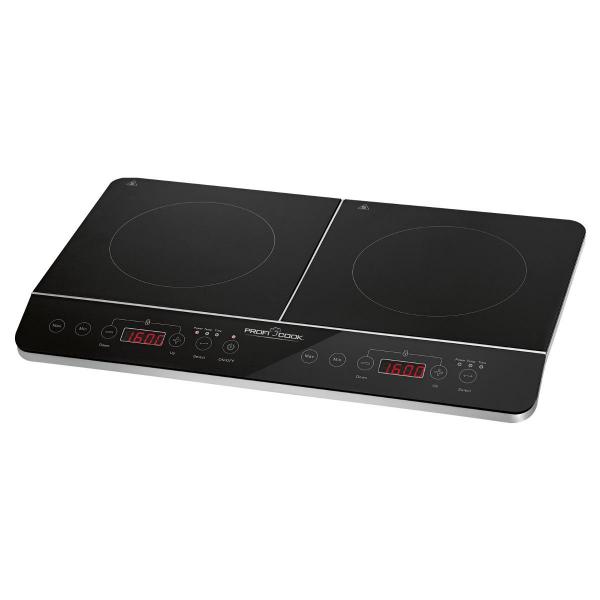 ARDEBO.de ProfiCook PC-DKI 1067 Induktions-Doppelkochplatte, 3500 W, LED-Display, 16 Stufen, Kontrollleuchten, schwarz