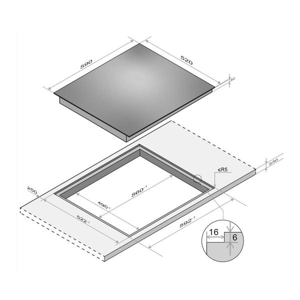 PKM KF4-2KB G Glaskeramikkochfeld, 59 cm breit, Touch Control, 9 Heizstufen, Timer, Kindersicherung, schwarz