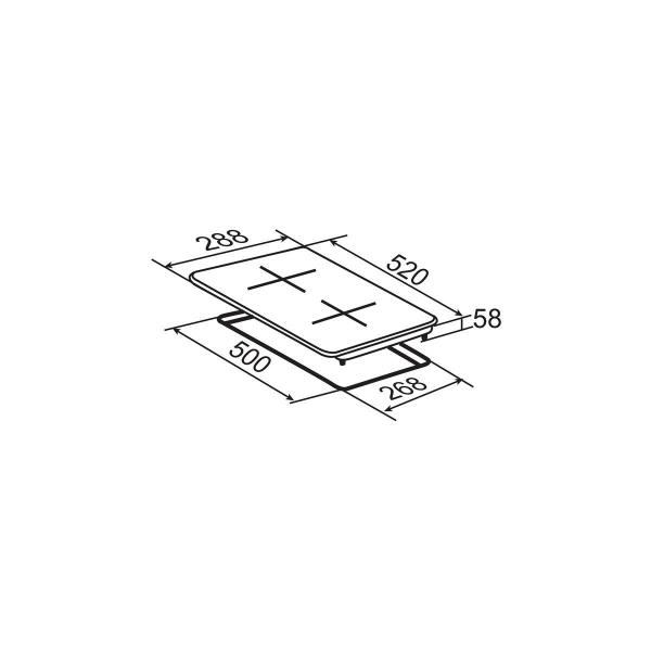 PKM EB-DCF-2X Glaskeramik - Doppelkochplatte, Sensor Touch Control, 9 Heizstufen, Timer, schwarz