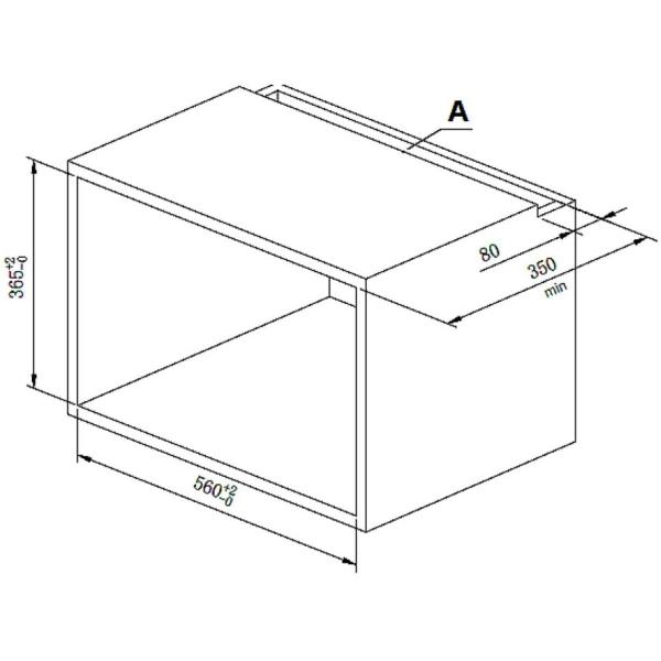 PKM MW800-20B EB Einbau-Mikrowelle, 800 W, 20 Liter, 6 Stufen, Auftaufunktion, Endsignal, Druckknopf, Drehteller, schwarz