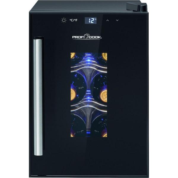 ARDEBO.de ProfiCook PC-WK 1230 Glastürkühlschrank, 17L, 25cm breit, Sensor Touch-Steuerung, Anti-Vibrationssystem, schwarz