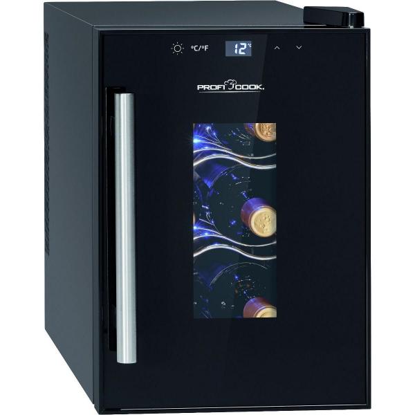 ProfiCook PC-WK 1230 Glastürkühlschrank, 17L, 25cm breit, Sensor Touch-Steuerung, Anti-Vibrationssystem, schwarz