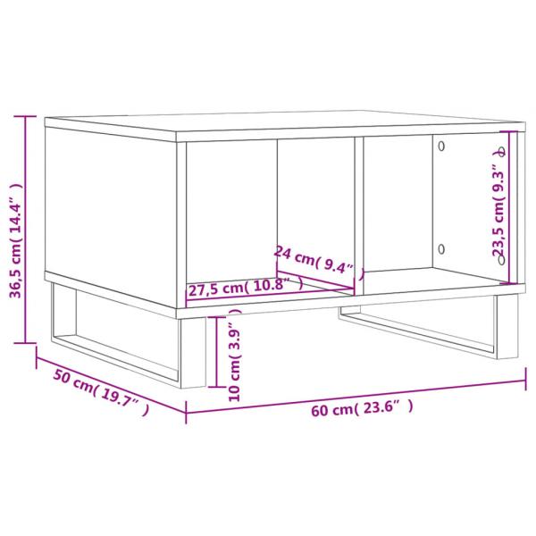 Couchtisch Schwarz 60x50x36,5 cm Holzwerkstoff