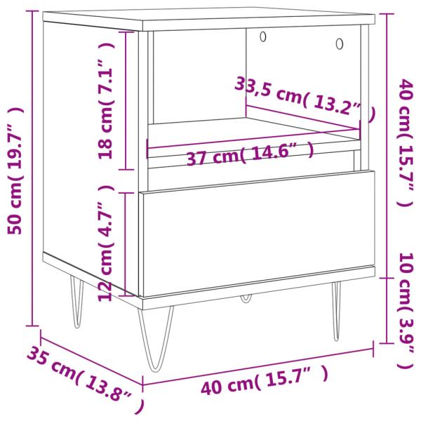 Nachttisch Betongrau 40x35x50 cm Holzwerkstoff