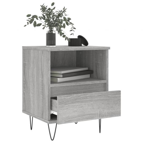 Nachttische 2 Stk. Grau Sonoma 40x35x50 cm Holzwerkstoff