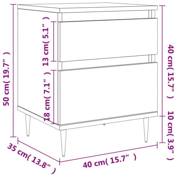 Nachttisch Grau Sonoma 40x35x50 cm Holzwerkstoff