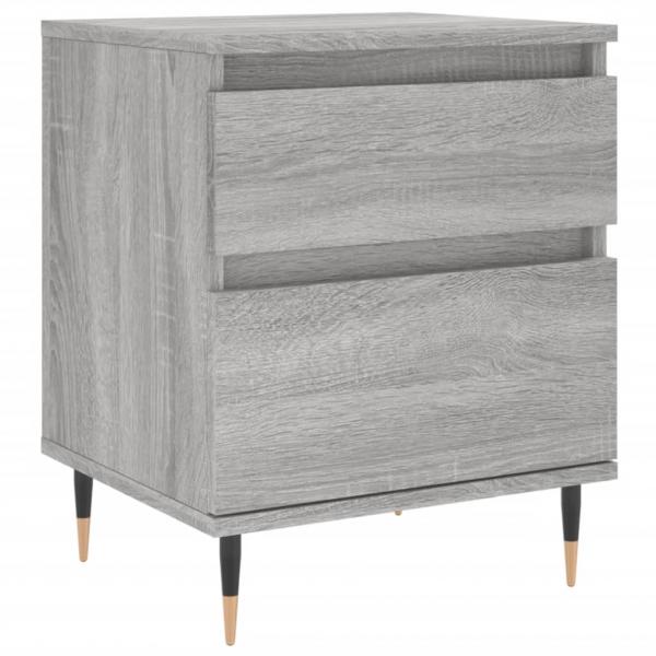 Nachttische 2 Stk. Grau Sonoma 40x35x50 cm Holzwerkstoff