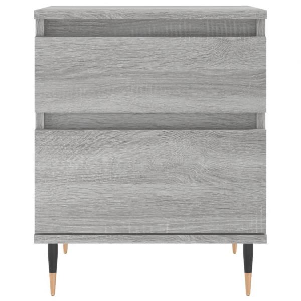 Nachttische 2 Stk. Grau Sonoma 40x35x50 cm Holzwerkstoff