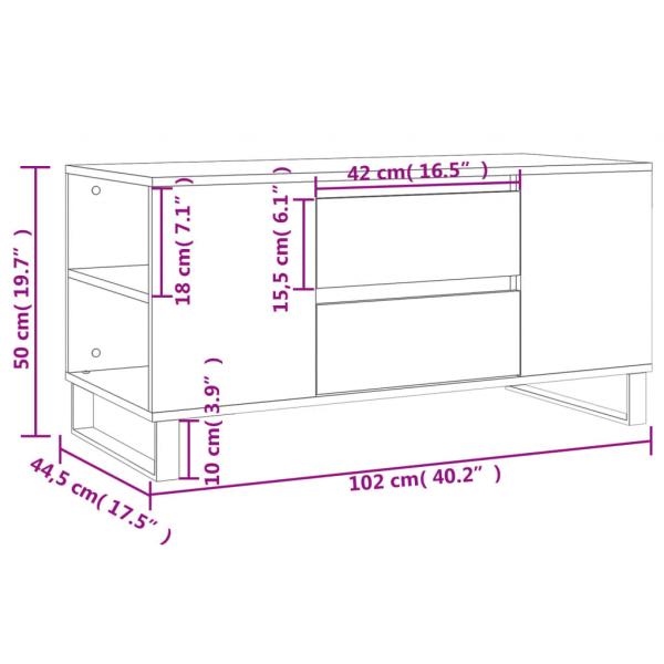 Couchtisch Räuchereiche 102x44,5x50 cm Holzwerkstoff