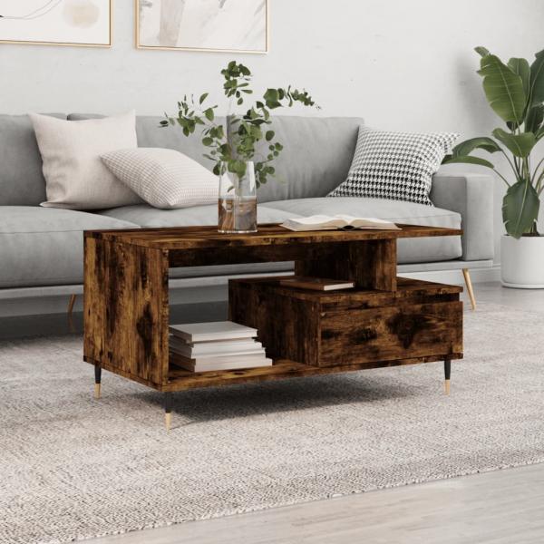 ARDEBO.de - Couchtisch Räuchereiche 90x49x45 cm Holzwerkstoff