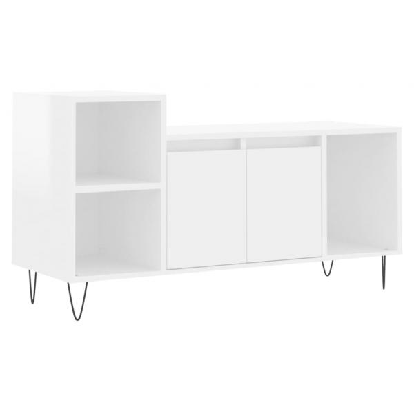 TV-Schrank Hochglanz-Weiß 100x35x55 cm Holzwerkstoff