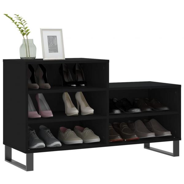 Schuhregal Schwarz 102x36x60 cm Holzwerkstoff