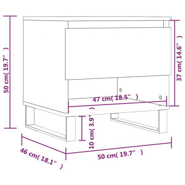 Couchtische 2 Stk. Schwarz 50x46x50 cm Holzwerkstoff