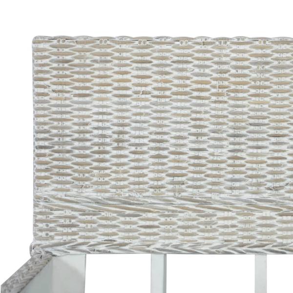 Bettgestell Grau Natur Rattan 140 x 200 cm