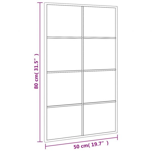 Wandspiegel Schwarz 50x80 cm Rechteckig Eisen