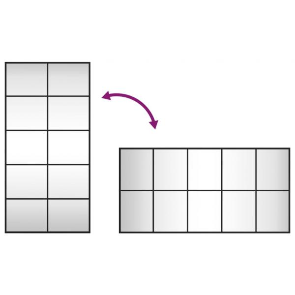 Wandspiegel Schwarz 50x100 cm Rechteckig Eisen