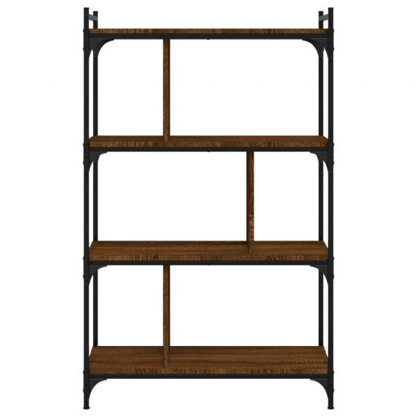 Bücherregal 4 Böden Braun Eiche-Optik 76x32x123cm Holzwerkstoff