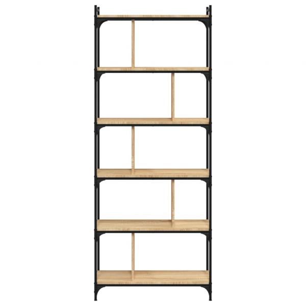 Bücherregal 6 Böden Sonoma-Eiche 76x32x192 cm Holzwerkstoff