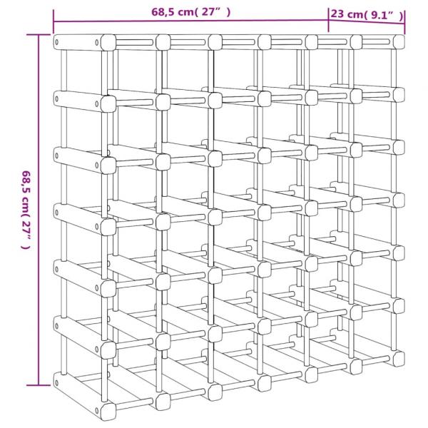 Weinregal für 42 Flaschen 68,5x23x68,5 cm Massivholz Kiefer