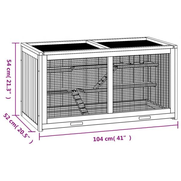 Hamsterkäfig 104x52x54 cm Massivholz Tanne