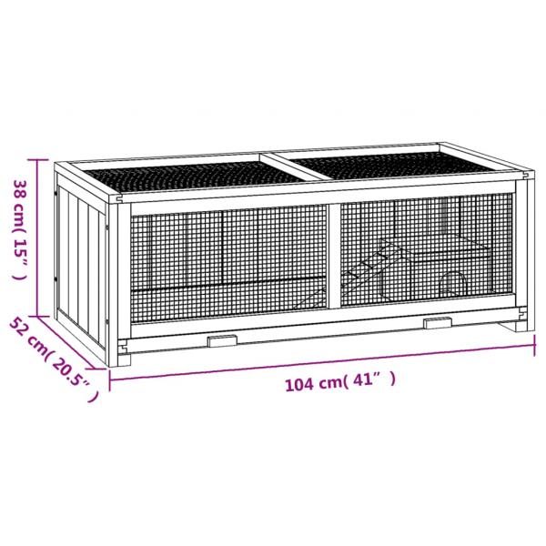 Hamsterkäfig 104x52x38 cm Massivholz Tanne