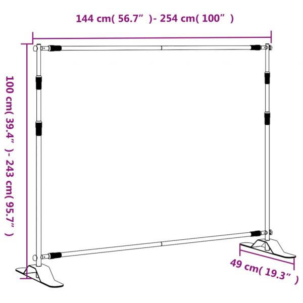 Hintergrundstativ Schwarz 254x243 cm Stahl