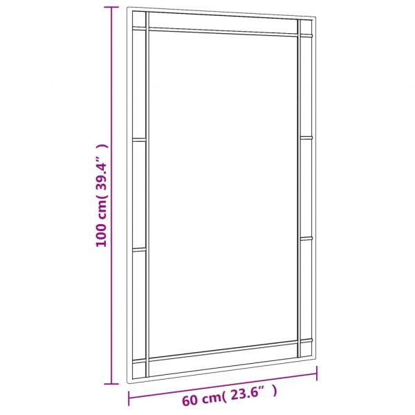 Wandspiegel Schwarz 60x100 cm Rechteckig Eisen