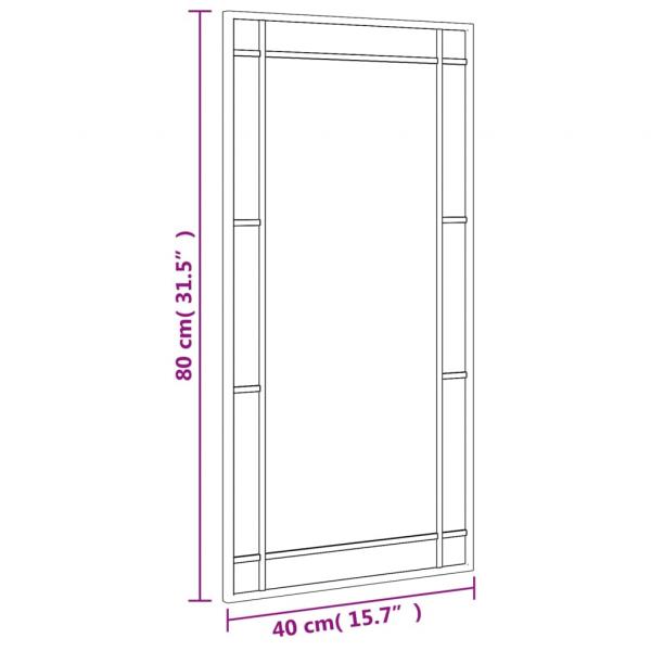 Wandspiegel Schwarz 40x80 cm Rechteckig Eisen