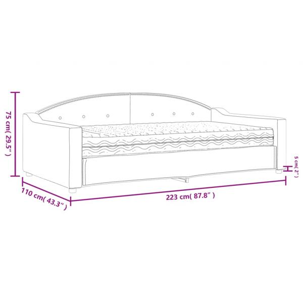 Tagesbett mit Matratze Schwarz 100x200 cm Stoff