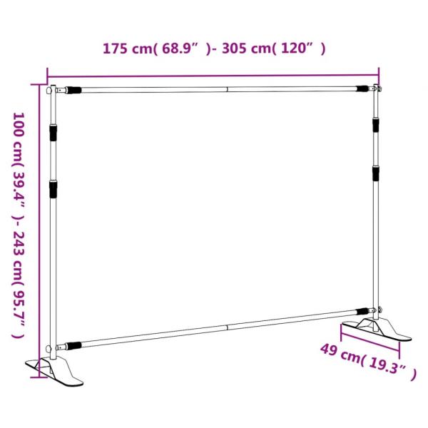 Hintergrundstativ Schwarz 305x243 cm Stahl