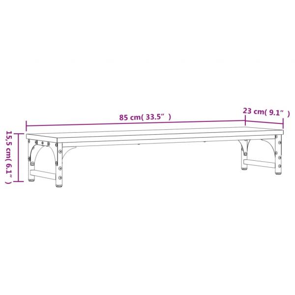 Monitorständer Braun Eichen-Optik 85x23x15,5 cm Holzwerkstoff