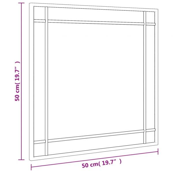 Wandspiegel Schwarz 50x50 cm Quadratisch Eisen