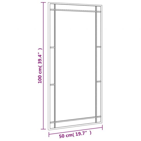 Wandspiegel Schwarz 50x100 cm Rechteckig Eisen