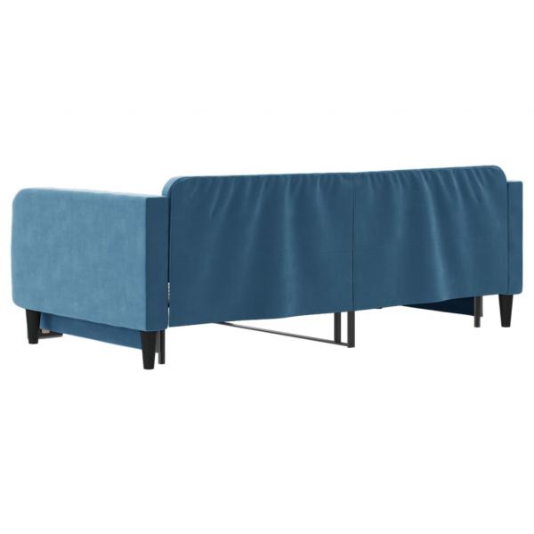 Tagesbett Ausziehbar Blau 100x200 cm Samt