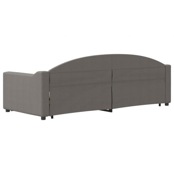 Tagesbett Ausziehbar Taupe 80x200 cm Stoff