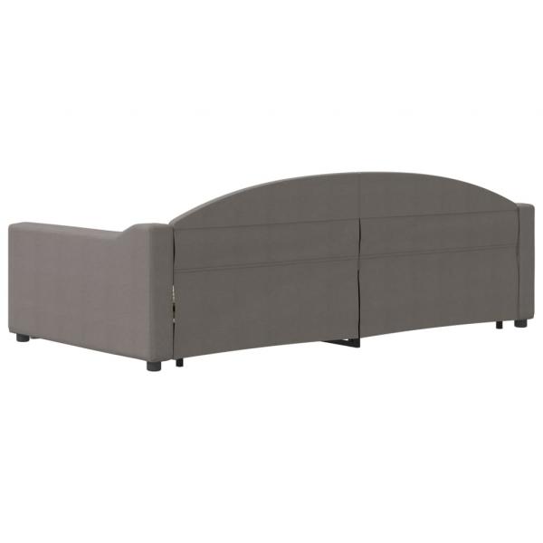 Tagesbett Ausziehbar Taupe 100x200 cm Stoff