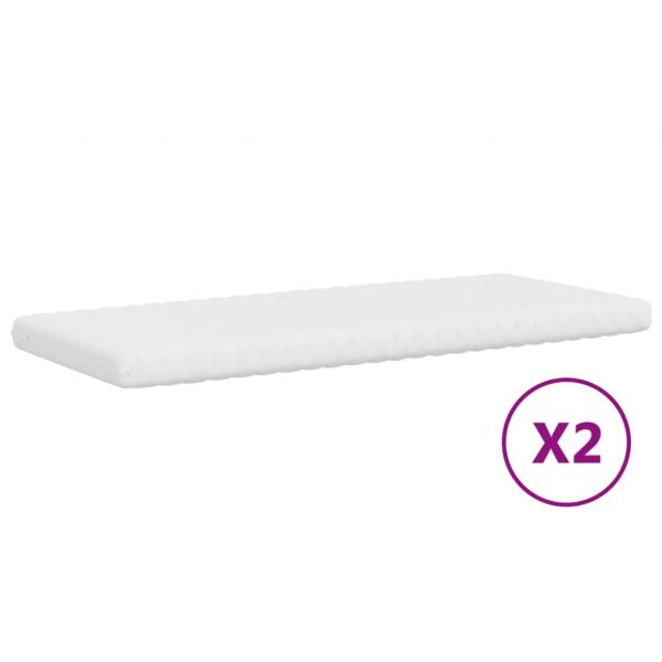 Tagesbett Ausziehbar mit Matratzen Creme 100x200 cm Stoff